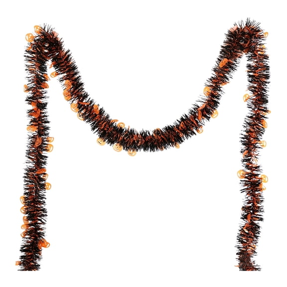 Halloween Garland, 9.2Ft Long Fade-Resistant and Reusable Plastic Tassel Banner with Pumpkins and Ghosts, Hanging Spooky Party Decor for Mantel Fireplace Wall Indoor Outdoor