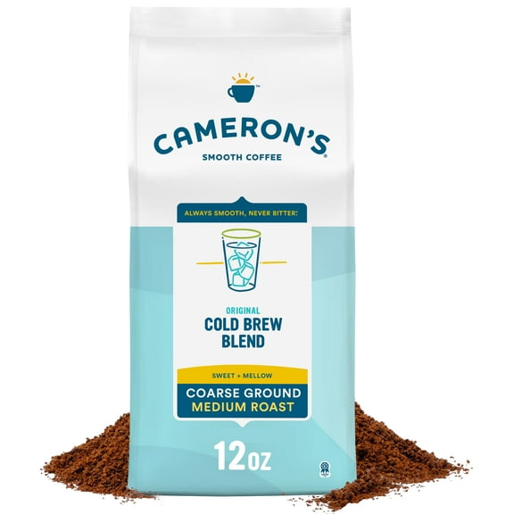 Cameron's Coffee Cold Brew Blend Coarse Ground Coffee, Medium Roast, 12 oz, Naturally Caffeinated