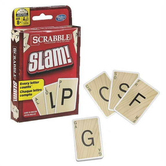 Hasbro Scrabble Slam! Card Game, Fast-Paced Word Game, 55 Cards