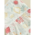 thumbnail image 6 of Infant Baby Girls 2Pcs Summer Outfits Sleeveless Floral Print Strap Romper + Headband Set, 6 of 8