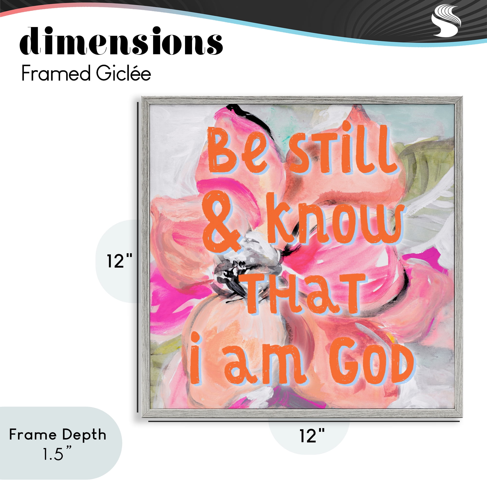 Stupell Industries Bright Be Still Scripture Gray Framed Giclee Art, design by Lanie Loreth
