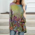 thumbnail image 4 of Nouveaux Hauts pour Femmes 2023 Manches Longues Col Rond Blouse Ample Chemises Imprimées Folk-custom Coupe Décontractée Chandail en Molleton Oversize pour Femmes, 4 of 6