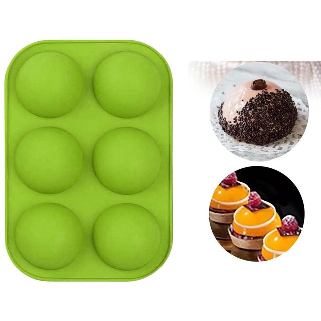 Antiadherente Semiesfera De Silicona forma forma forma Agujeros, Para Hornear Pasteles, Verde perfecl molde de chocolate