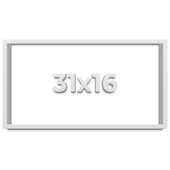 31x16 Shadow Box Frame White | 1 Inches Deep Real Wood Contemporary Shadowbox Display Frame | UV
