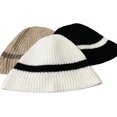 thumbnail image 2 of CoCopeaunts Women Bucket Hats Autumn Winter Warm Foldable Knitted Fisherman Hat Women Foreign Style Striped Bowler Basin Hat, 2 of 8