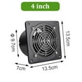 thumbnail image 3 of 4 Inch Exhaust Fan Wall Mounted Vent Fans Ventilation Extractor Fan 110V Wall Mounted Square Blower For Kitchen Bathroom Laundry, 3 of 5