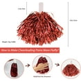 thumbnail image 2 of LINLIN 12Pcs Metallic Cheerleading Pom Poms with Cozy Handle, Adorable Cheerleader Pompoms Hand Flowers for Kids Adults Ball Dance Sports Team Spirit Cheering Fancy Dress Night Party, 2 of 7