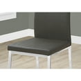 thumbnail image 2 of Monarch Specialties Dining Chair, Set Of 2, Side, Upholstered, Kitchen, Dining Room, Pu Leather Look, Metal, Black, Contemporary, Modern-Color:Gray,Finish:Chrome, 2 of 3