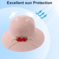thumbnail image 4 of 56-58 cm circunferencia del sombrero sombrero de paja femenino lindo fresa sombrero de ala grande para el sol sombrero de verano protector solar sombrero de pescador, 4 of 5