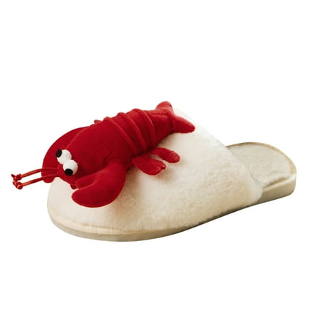 

ZHAGHMIN Sandalas Women Ladies Fashion Solid Color Plush Crawfish Decoration Flat Casual Cotton Slippers Womens Slippers Size 6 Women Fuzzy Slippers Size 11 Slide On Slippers For Women Women ry S