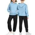 thumbnail image 4 of Fancifize Boys Girls Preppy Sweatsuit Set 2 Piece Hoodies and Joggers Pants Casual Outdoor Athletic Outfits Fall Winter Clothing Sets for Kids 2-14 Years, 4 of 5