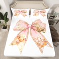 thumbnail image 2 of Erosebridal Kawaii Bowknot Sheet Set Twin,Cartoon Sheep Rabbit Bedding Sets Twin Size,Floral Decor,Breathable,3 Pieces, 2 of 7
