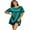 Blue Green, variant on Silk Satin Sleep Shirts for Women Nightshirt Tshirt Night Gowns Short Sleeve Sleepwear Round Neck Shirt Dress With Chest Pocket