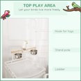 thumbnail image 4 of PawHut 54 Inch Bird Cage with Wheels, Bird Feeder Stand, Tray, White, 4 of 10