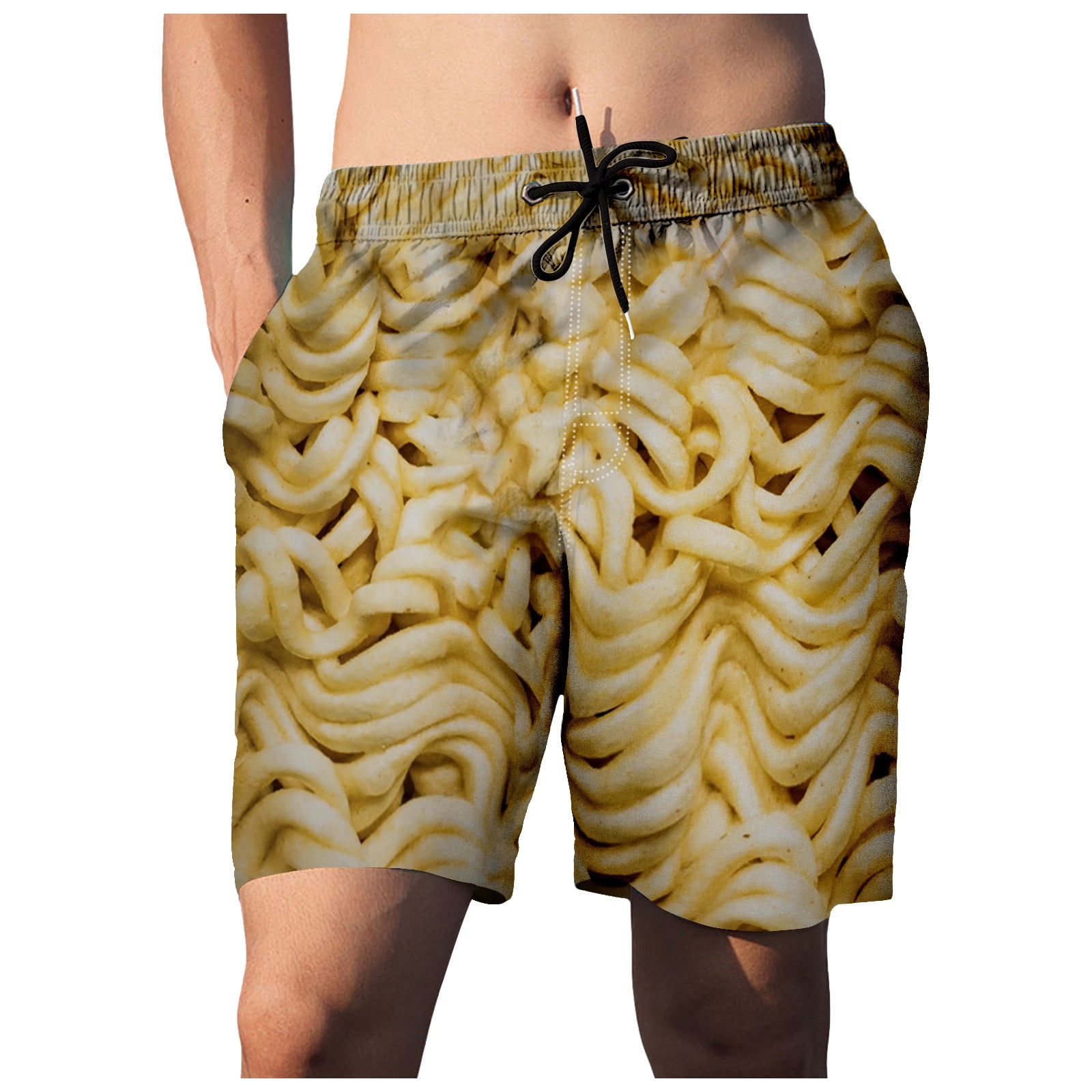 Send Noods Ramen Noodles Mens Classic Summer Boardshorts with Pockets 