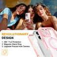 thumbnail image 5 of TECH CIRCLE for iPhone 16 Plus Case 6.7" 2024, Clear Back Magnetic Phone Case with Hidden Kickstand, Built-in Screen Protector, Compatible with MagSafe, Protective Lightweight Slim Cute Case, Pink, 5 of 6