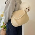 thumbnail image 4 of Transportín suave para mascotas perfecl colgante cruzado hombro portátil Amarillo 40x26x11cm, 4 of 8