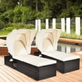 thumbnail image 2 of Patiojoy Ensemble de 2 Fauteuils Inclinables d'Extérieur Rembourrés avec Auvent Pliant, 2 of 7