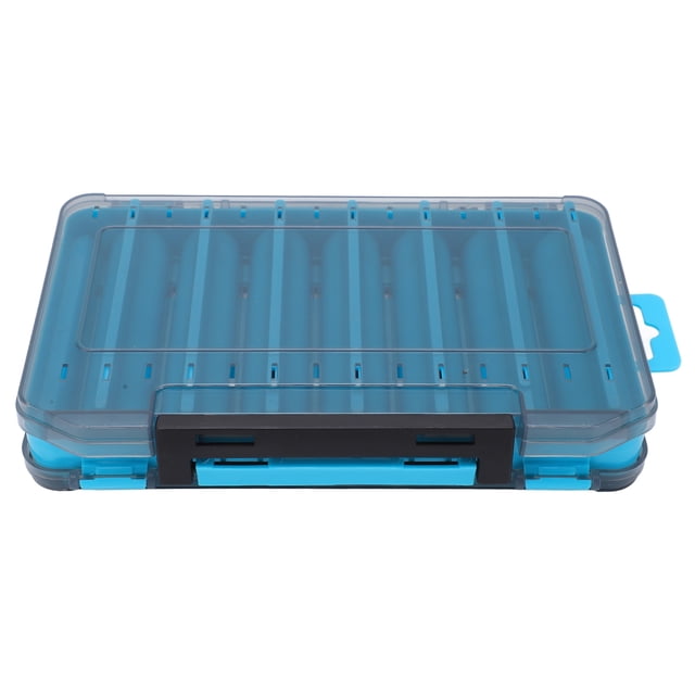 Fishing Lure Box, Wear Resistant Double Sided Lure Box With Handle For Fishing Blue