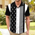 thumbnail image 6 of jowamay Mens Hawaiian Bowling Shirts Palm Tree Print Casual Button Down Shirts Color Block Summer Tops for Vacation Beach Travel, 6 of 7