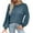 Blue, variant on ZQGJB Waffled Knitted Sweater Tops for Women Casual Solid Color Puff Long Sleeve Crewneck Pullover Sweatshirts Loose Lightweight Comfy Baggy Blouse with Pockets Brown M