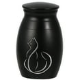 thumbnail image 1 of Pot d'Urnes Funéraire en Acier Inoxydable pour Animaux de Compagnie, Pot d'Urnes Imprimé pour Chaton avec Couvercles à Vis (Noir), 1 of 8