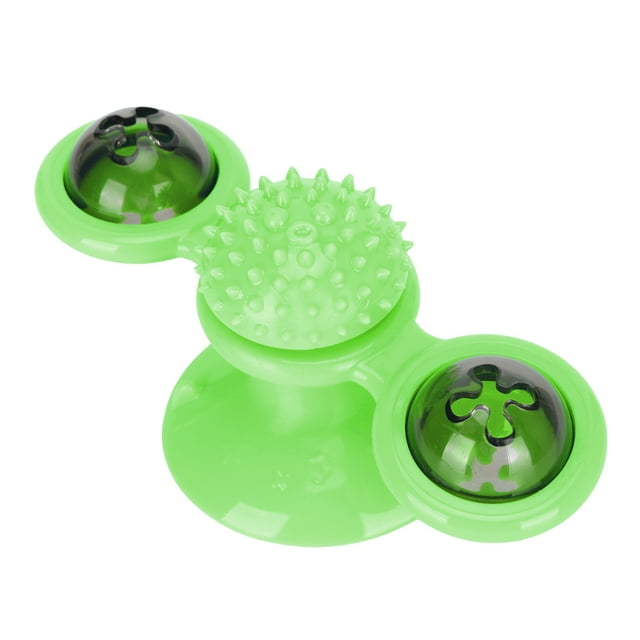 Cat Turntable Toy, Ideal Designed Windmill Cat Toy Rotating Cat Toy Multiple Functions Attractive Removable For Teasing Cat Green
