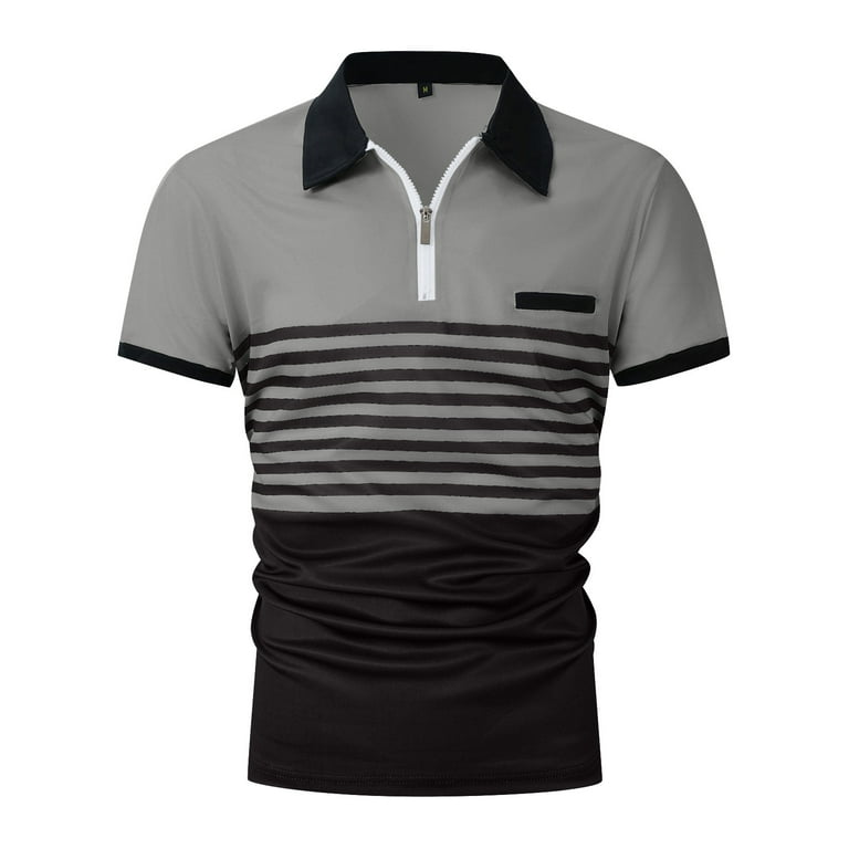 Huresd Men's Golf Polo Shirts Short Sleeve Collar Tennis