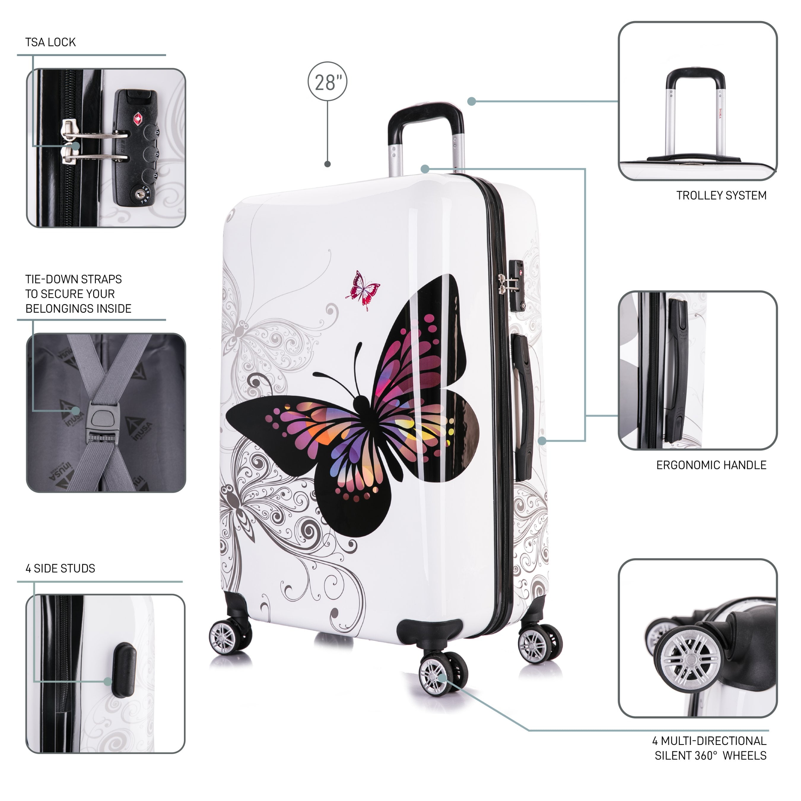 InUSA Prints 28" Lightweight Hardside Spinner Luggage