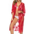 thumbnail image 3 of Generic Women's Lace Cardigan Floral Crochet Sheer Beach Cover Ups Long Kimono Bikini Bathing Suit, 3 of 3