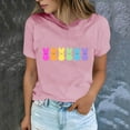 thumbnail image 2 of Plebaso T-Shirts de Pâques pour Femmes Manches Courtes Imprimés Graphiques Hauts Été Décontractés Amples, 2 of 6