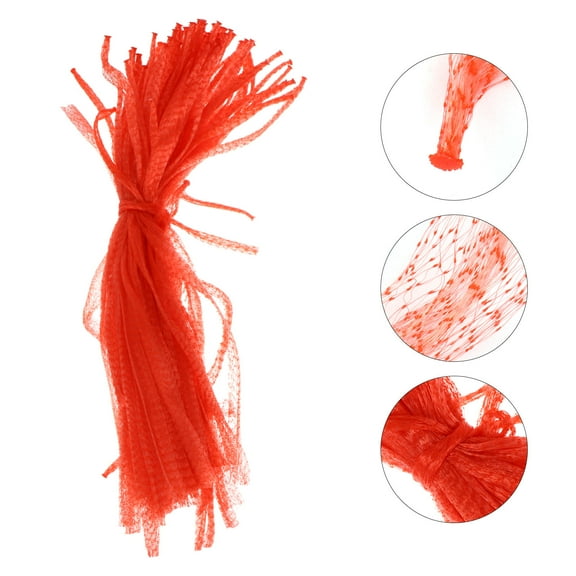 EXHUMKY Mesh Fruit Bag Breathable Red 100Pcs