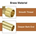thumbnail image 4 of Brass Hose Barbed Elbow Fitting, 5 Pack 1/2" Barbx1/2" NPT Male 90 Degree, 4 of 6