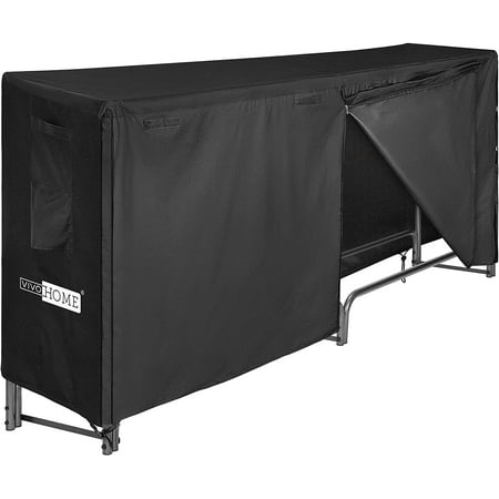 SPECSTAR 8ft Heavy Duty Indoor Outdoor Firewood Storage Log Rack with Cover Combo Set Black