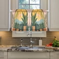 thumbnail image 2 of Yayeee Kitchen Curtains Tier Pair Light Filtering 27"x24" Rod Pocket Short Cafe Window Panel, Boho Plants, 2 of 7