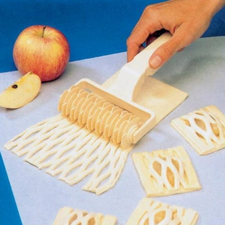 

Sioweci Large Pizza Silk Hob Easy to Clean Lightweight Lattice Roller Cutter with Hanging Hole DIY Kitchen Baking Tool for Pizza Bread Pie Dough Cheese Pasta White