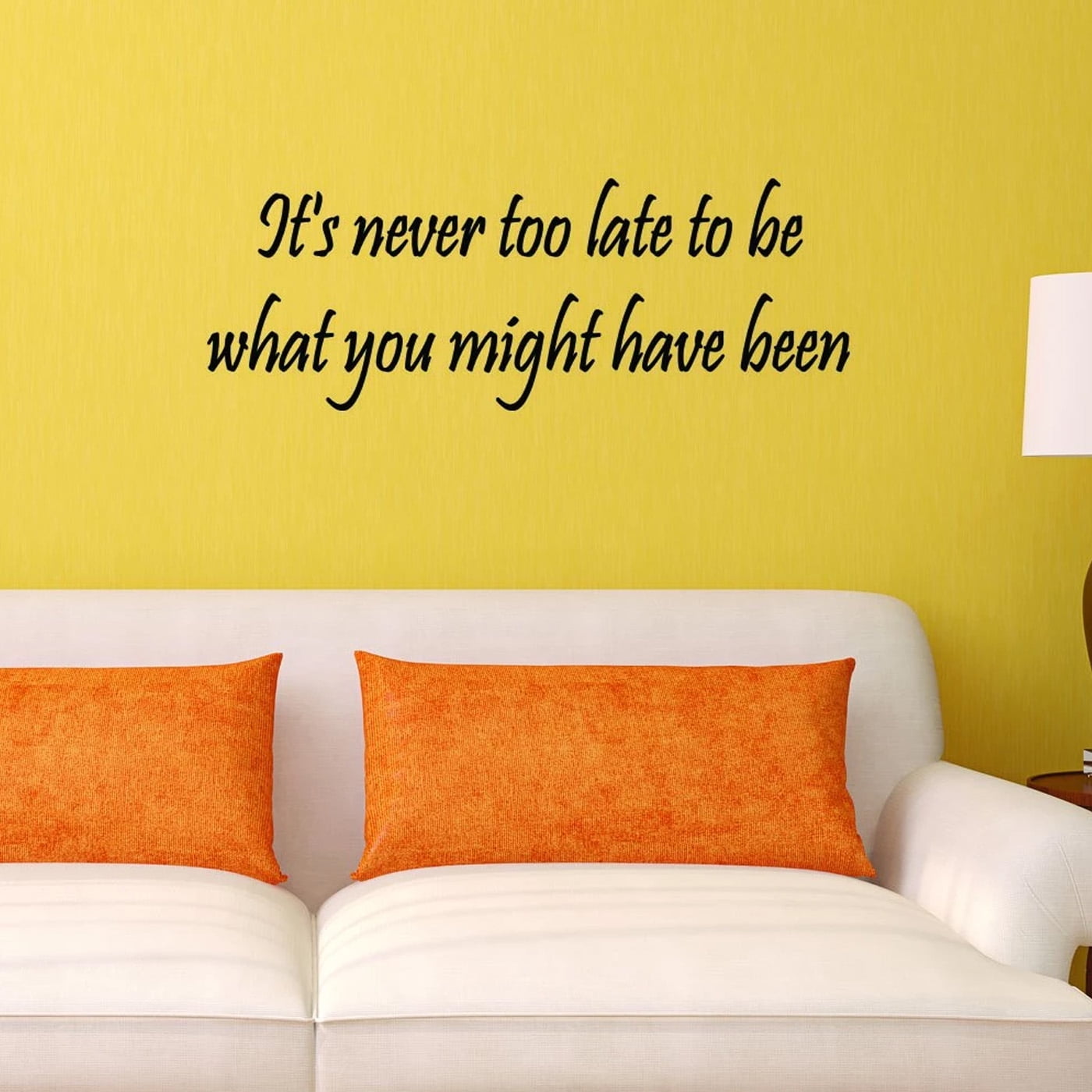 Vwaq It S Never Too Late To Be What You Might Have Been Vinyl Wall Art Motivational Quote Decal Lettering V1 Walmart Com Walmart Com