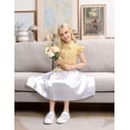 thumbnail image 5 of Oyang Little Girl's Pleated Elastic High Waist Swing A-line Chiffon Flared Midi Skirt 3-12Y, 5 of 10