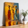 thumbnail image 5 of Canvas Wall Art Three Black Women Canvas Art Print African Tribal Boho Red Yellow Green Pictures Wall Decor for Living Room Bedroom Artwork Decorations Stretched Framed Ready to Hang 8"x12", 5 of 9