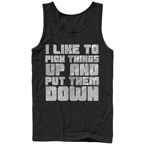 Men's CHIN UP Pick Things Up and Put Them Down  Tank Top Black 2X Large