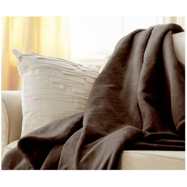 Sunbeam Microplush Electric Heated Warming Throw Blanket Walnut Brown