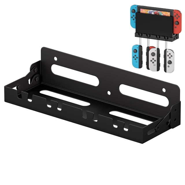 ZHSX Wall Mount for Nintendo Switch,Switch Wall Mount Gaming Organizer with Hooks for Hanging Joy-Cons, Compatible with OLED and Nintendo Switch Models(Black)