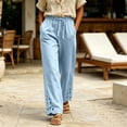 thumbnail image 5 of Cmfcve Summer Women's Gauze Pants Casual High Waist Comfy Lightweight Long Pants with Pockets, 5 of 6