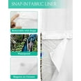 thumbnail image 3 of No Hook Shower Curtain with Snap in Liner, Hand Drawn Animal Green Peacock Hotel Shower Curtains for Bathroom, Washable Shower Curtain Liner Set with Mesh Top Window, 72"x96", 3 of 6