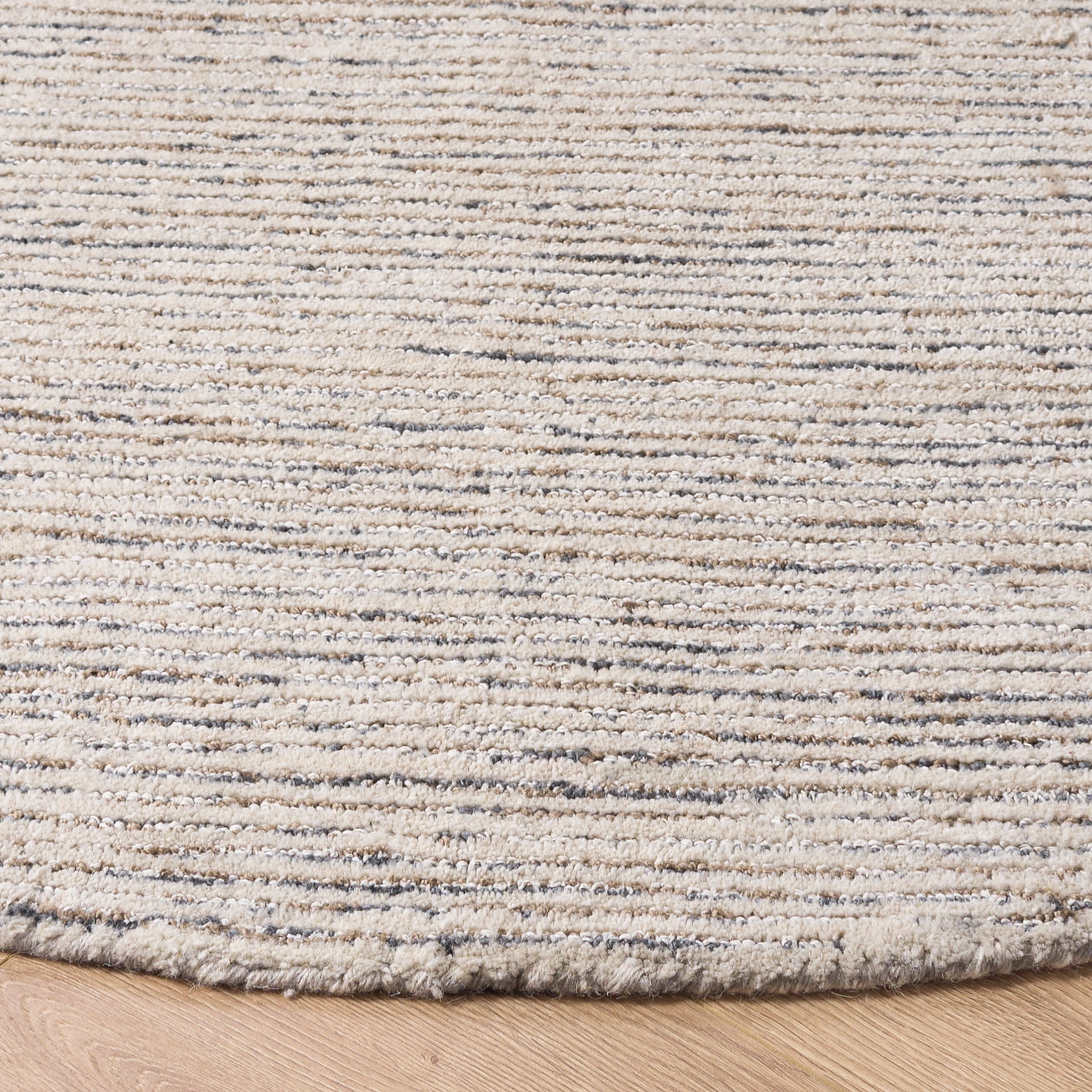 SAFAVIEH Abstract Rumen Solid Color Area Rug, Silver/Taupe, 6' x 6' Round