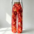 thumbnail image 6 of Red Fall, Autumn, & Halloween Themed Pajama Pants Stretchy, Soft Fabric, Loose Fit, Elastic Waist, Lounge Bottoms, Comfy Sleepwear, Cute Design M, 6 of 6
