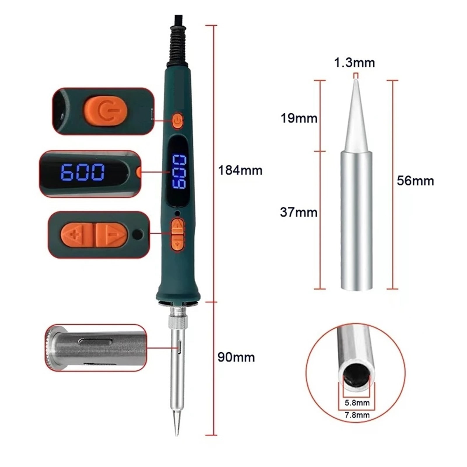 Electric Soldering Iron,120W Dual Calibration Temperature LCD Digital Welding Tool,Soldering Iron Head Welding Repair Tools ,Accurate Temperature Control