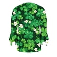 thumbnail image 4 of lcziwo Women's Pleated Henley Shirts Casual Loose Fit Button Neck Tunic Tops St Patricks Day Shamrock Irish Shirt Holiday 3/4 Bell Sleeve Blouses Green M, 4 of 6