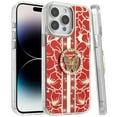 thumbnail image 4 of XPM for Apple iPhone 16e Phone Case, Diamonds 3D Butterfly Floral Design Bling Sparkly Glitter Hybrid Metal Fashion with Ring Stand Cover for Apple iPhone 16 E (6.1") (Red), 4 of 6