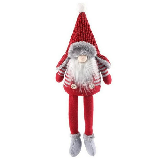 VerPetridure Christmas Long Legged Sitting Faceless Doll Santa Claus ornament Pointed Hat Plush Knitted Christmas Decoration Faceless Doll Forest Elder Ornaments